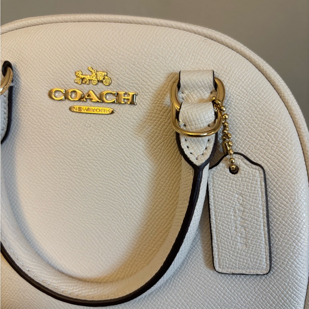 Coach Sydney Satchel Bag - Gold/Chalk - Picture 7 of 12
